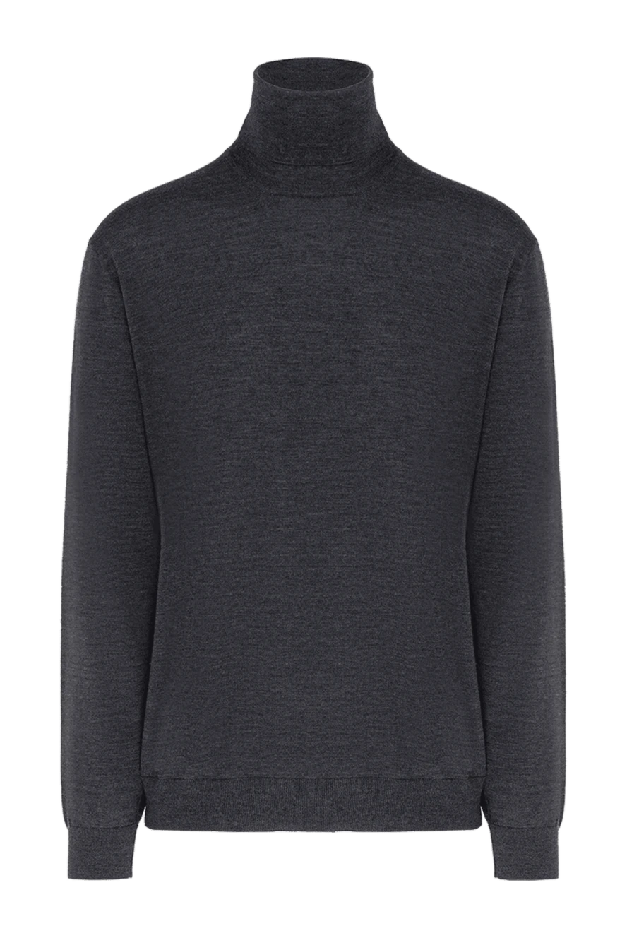 Cesare di Napoli Golf men's wool, silk and cashmere gray - High neck. 60% wool, 30% silk, 10% cashmere. Country of manufacture: Italy. Care: specialized cleaning - photo 1