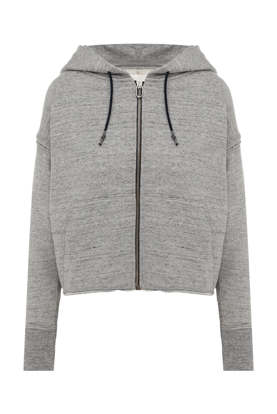 Golden Goose Hoodie made of cotton gray for women - print. hood, drawstring closure, two side pockets, fleece insulation. 100% cotton. Country of manufacture: Italy. Care: specialized cleaning - photo 1