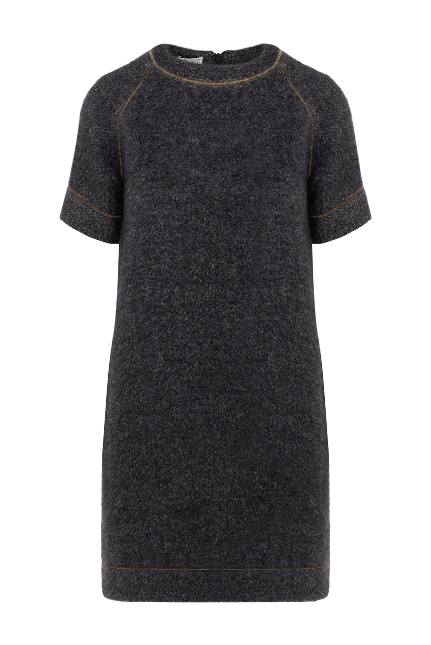 Brunello Cucinelli Платье серое женское - молния. контрастные швы. 46% мохер, 20% вискоза, 18% шерсть, 16% полиамид. Страна производитель: Италия. Уход: специализированная чистка - фото 1