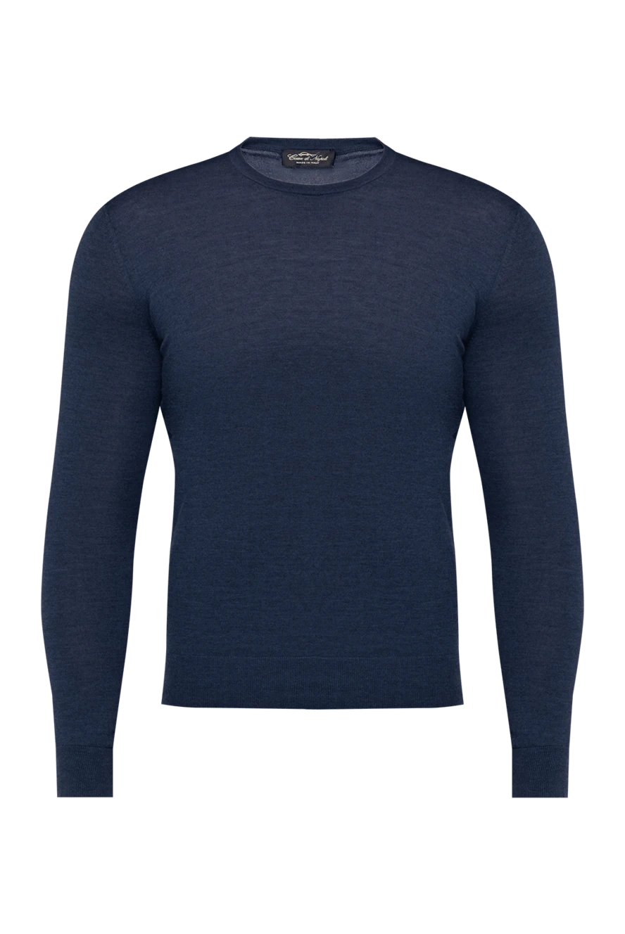 Cesare di Napoli Blue wool sweater for men - 100% wool. Country of manufacture: Italy. Care: specialized cleaning - photo 1