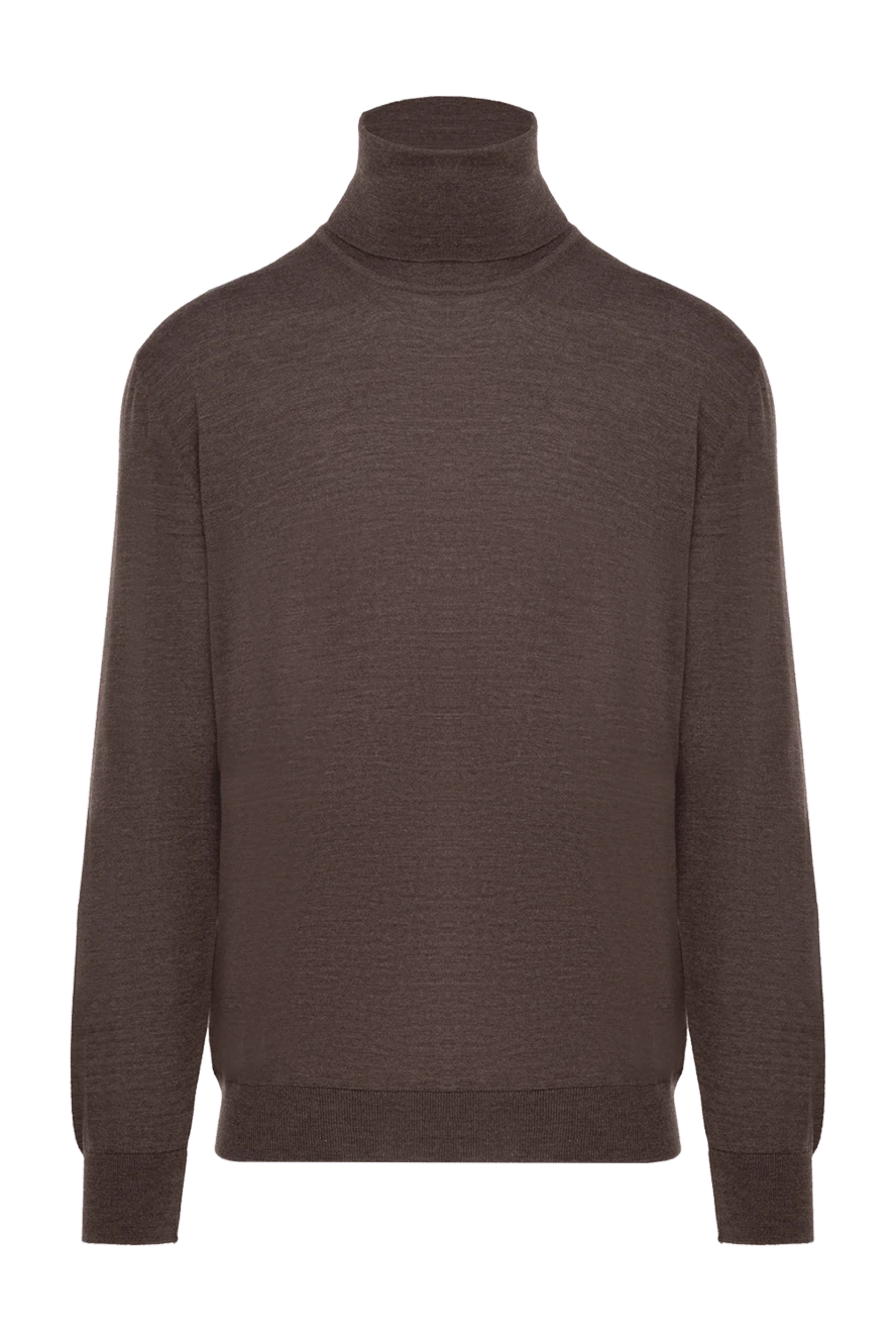 Cesare di Napoli Brown wool men's golf - High neck. 100% wool. Country of manufacture: Italy. Care: specialized cleaning - photo 1