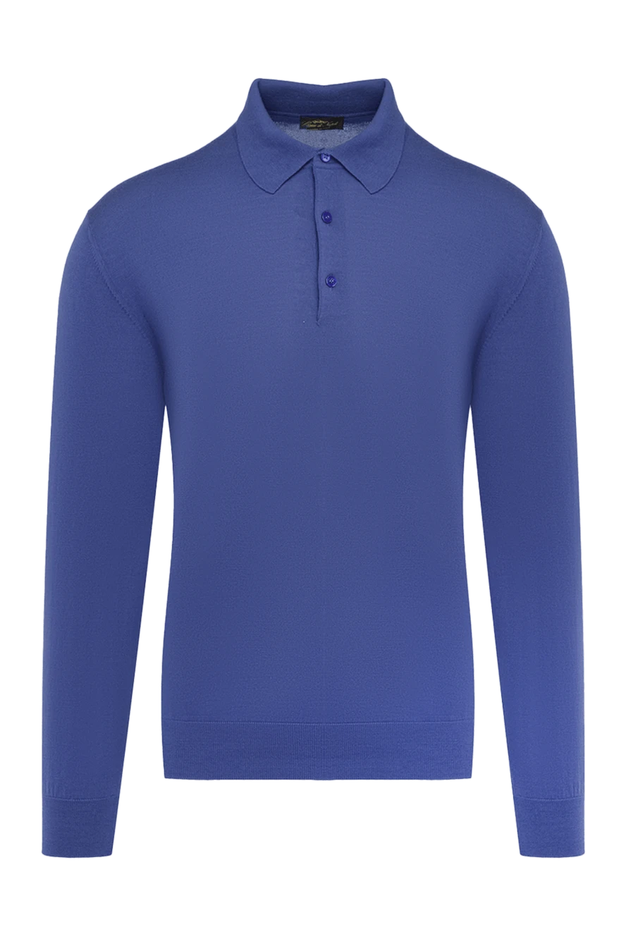 Cesare di Napoli Wool long sleeve polo blue for men - Long sleeve. 100% wool. Buttons. Country of manufacture: Italy. Care: specialized cleaning - photo 1