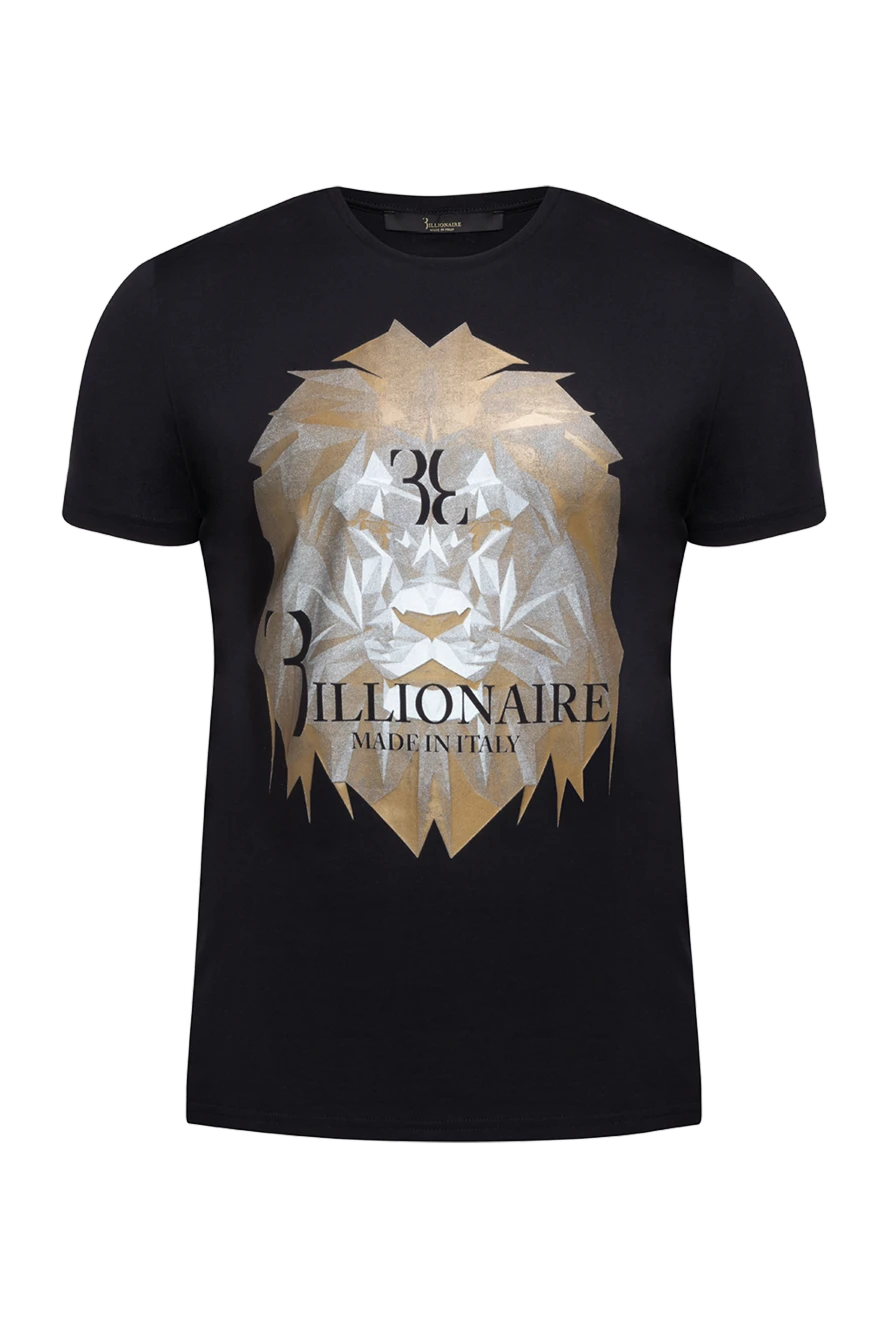 Billionaire Black cotton T-shirt for men - picture and logo print. 100% cotton. Country of manufacture: Italy. Care: specialized cleaning - photo 1