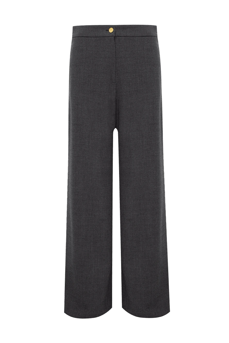 Edward Achour Paris Women's wool pants with gold buttons gray - contrasting buttons. four pockets. wool. button, zipper. Country of manufacture: Italy. Care: specialized cleaning - photo 1