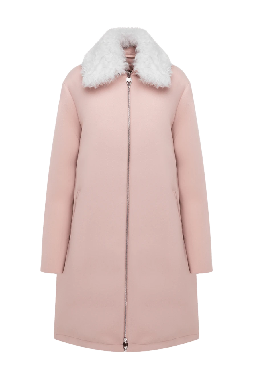 Giambattista Valli Women's pink polyester down jacket - fur collar. 100% polyester, real fur. Closure: zipper. two side pockets. Insulation: 100% down. Country of manufacture: Italy. Care: specialized cleaning - photo 1