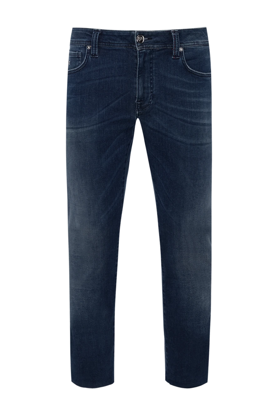 Tramarossa Blue jeans for men - worn effect. 87% cotton, 9% polyamide, 4% elastane. Closure: button, zipper. Three side pockets, two back pockets. Country of manufacture: Italy. Care: specialized cleaning - photo 1