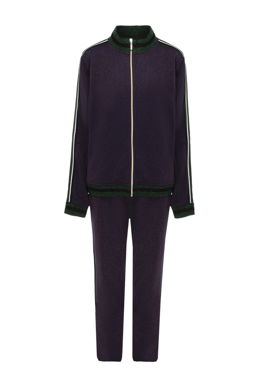 Roberto Cavalli Purple women's walking suit - contrasting cuffs and neckline. 49% viscose, 33% cotton, 12% nylon, 6% polyester. Closure: drawstring, zipper. two side pockets. Country of manufacture: Italy. Care: specialized cleaning - photo 1