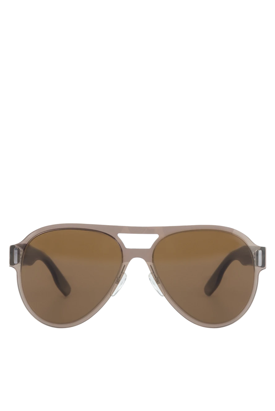 Alexander McQueen Brown men's metal and plastic sunglasses for sun protection - fantasy shape of the Frame. UV protection. plastic, metal. Country of manufacture: Italy. Care: specialized cleaning - photo 1