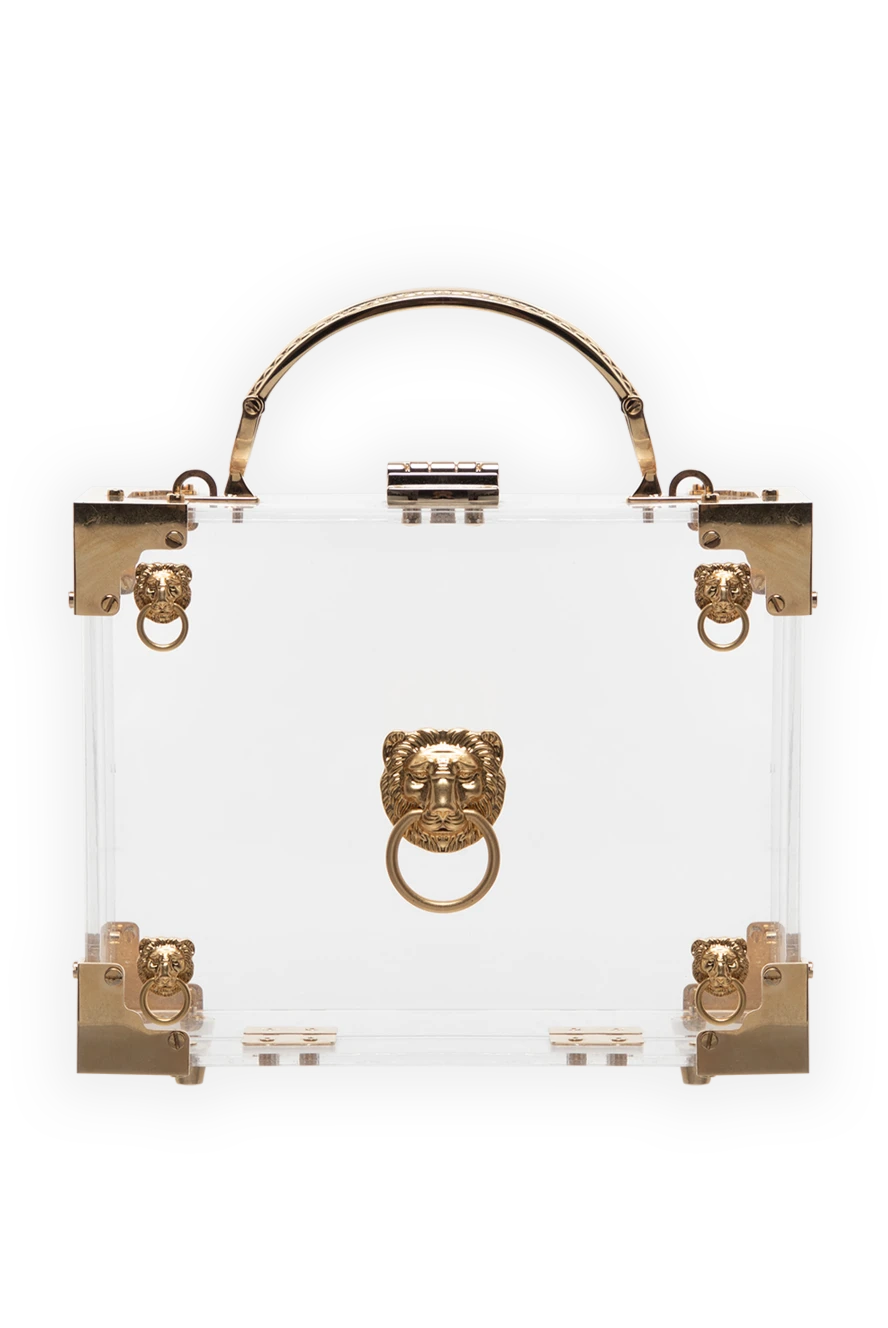 Aspinal of London Women's transparent clutch with golden elements - golden accessories, shoulder strap with carabiners, one main compartment, transparent walls. Fastener: snap fastener. plastic, metal. Country of manufacture: Italy. Care: specialized cleaning - photo 1