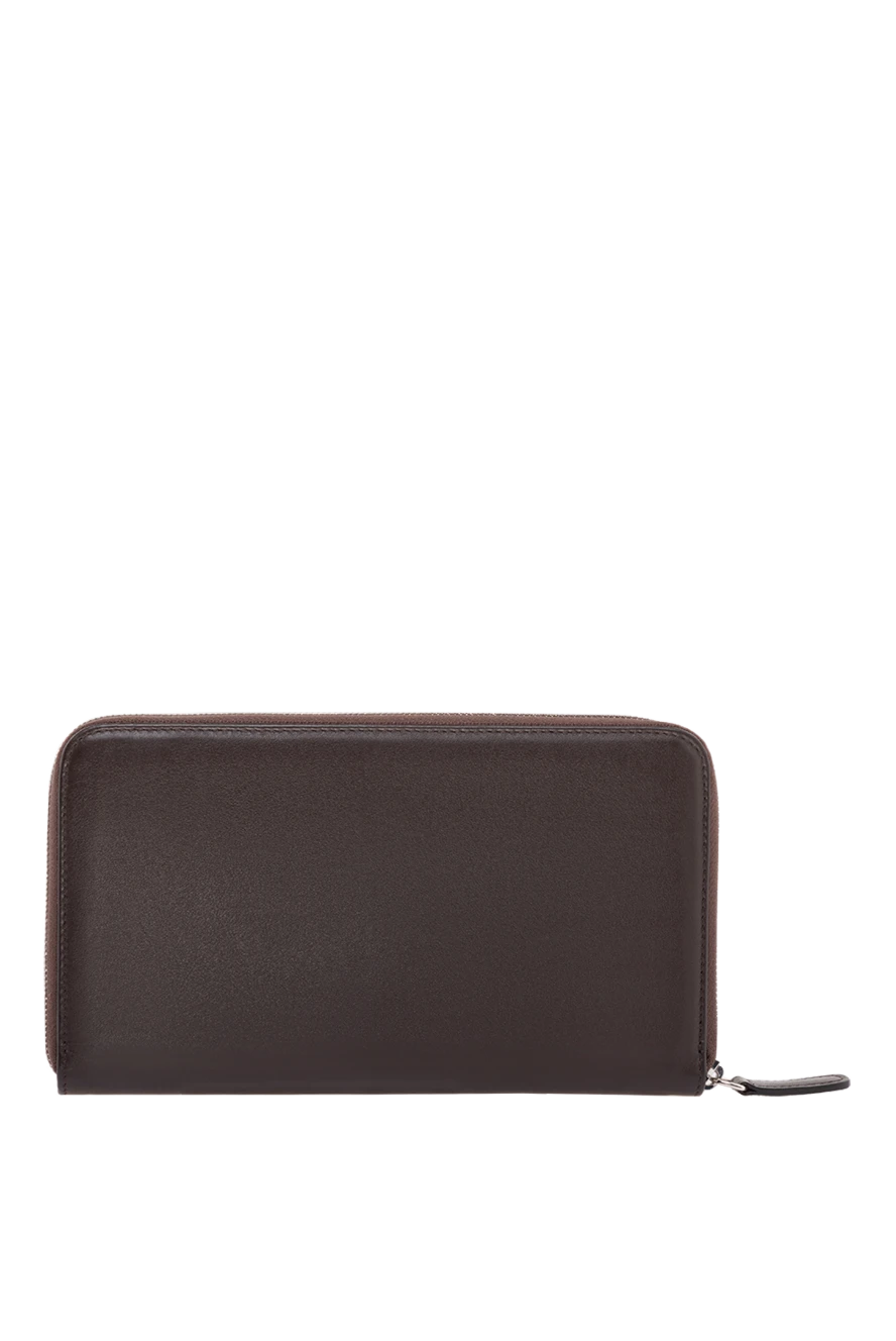 Cesare di Napoli Men's clutch bag made of genuine leather brown - 100% genuine leather. Closure: Zipper. Two compartments. Country of manufacture: Italy. Care: specialized cleaning - photo 1