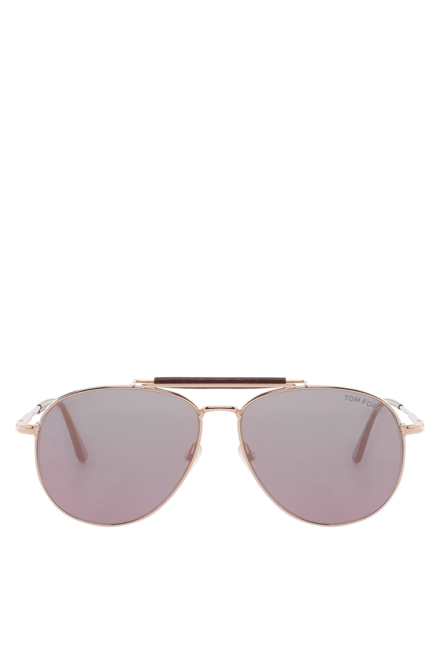 Tom Ford Men's yellow metal and plastic sunglasses for sun protection - logo on the lens. UV protection. plastic, metal. Country of manufacture: Italy. Care: specialized cleaning - photo 1