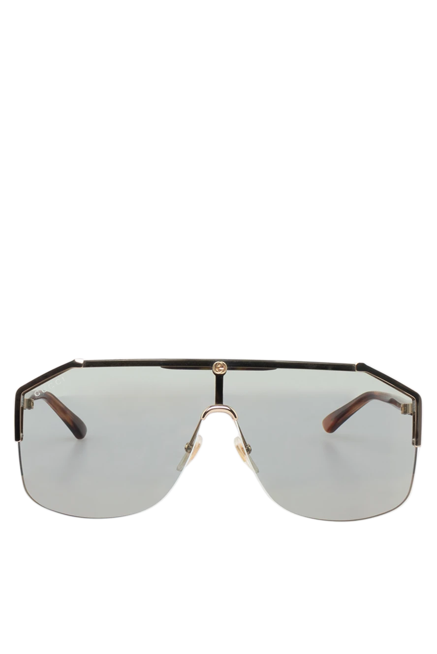 Gucci Men's gray metal and plastic sunglasses for sun protection - fantasy shape of the Frame. UV protection. plastic, metal. Country of manufacture: Italy. Care: specialized cleaning - photo 1