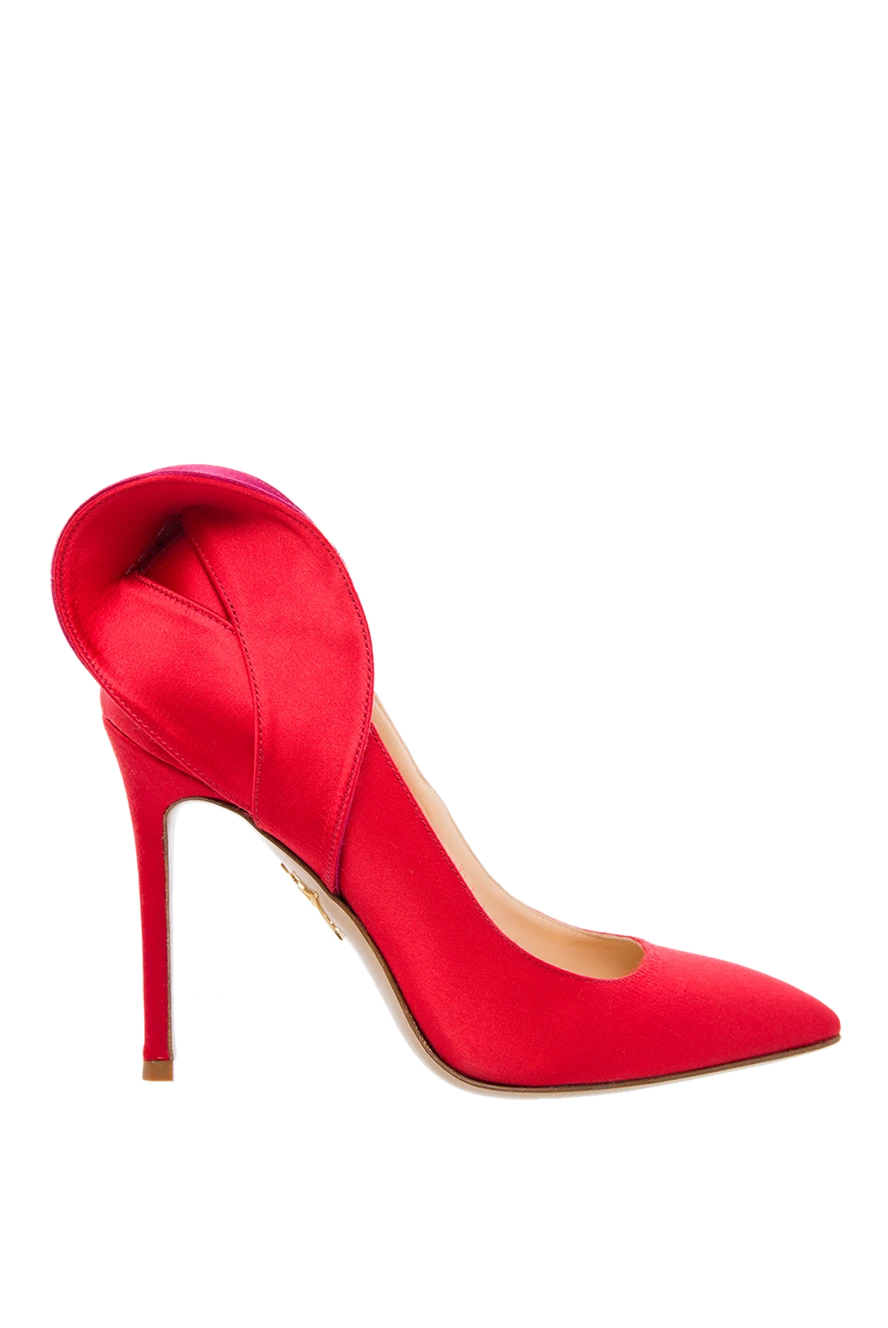 Charlotte Olympia Туфли женские красные с бантом - плетение. вискоза, шелк, кожа. Высота каблука: 12 сантиметров. Страна производитель: Англия. Уход: специализированная чистка - фото 1