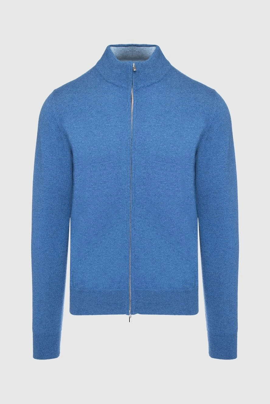 Casheart Men's cashmere cardigan blue - Composition: 100% cashmere. Closure: Zipper. Country of manufacture: Italy. Care: specialized cleaning - photo 1