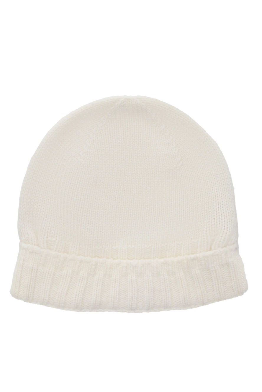 Casheart Beige cashmere beanie hat for women - 