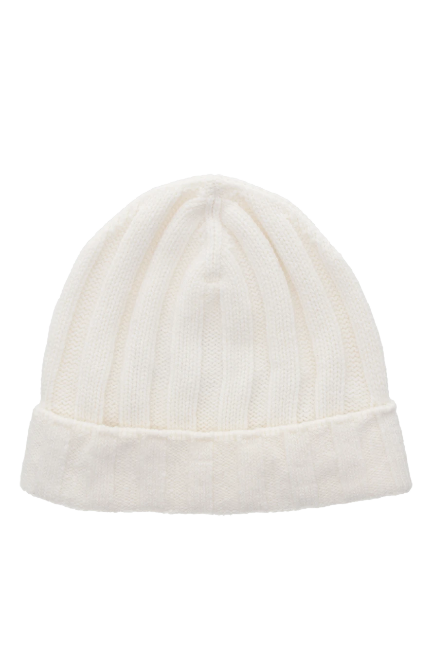 Casheart Women's white cashmere hat with textured knitting - textured knitwear. 100% cashmere. Country of manufacture: Italy. Care: specialized cleaning - photo 1