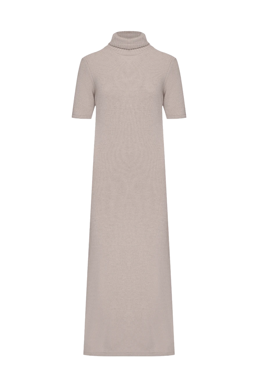 Casheart Beige cashmere dress for women - high neck. 100% cashmere. Country of manufacture: Italy. Care: specialized cleaning - photo 1