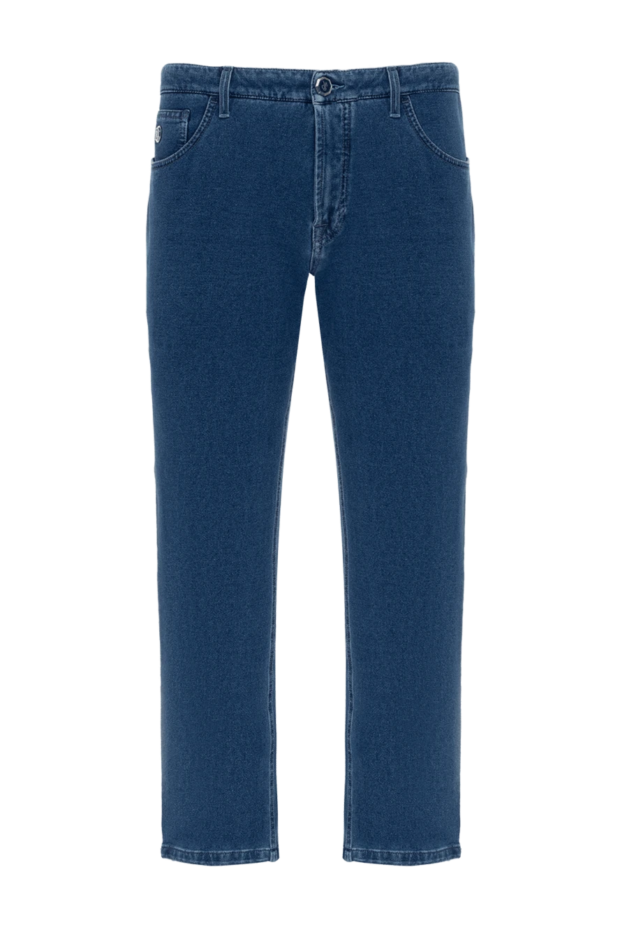 Stefano Ricci Джинсы прямого силуэта в глубоком синем цвете - контрастные швы. 95% хлопок, 5% эластан. пуговица, молния. три боковых кармана, два кармана сзади. Страна производитель: Италия. Уход: специализированная чистка - фото 1