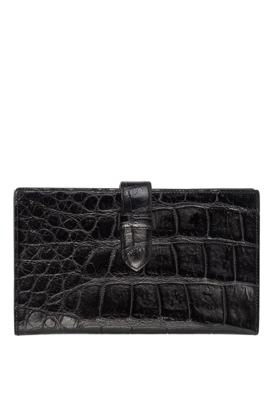 Tardini Black alligator leather business card holder for men - Textured leather. 100% alligator skin. Buckle. Country of manufacture: Italy. Care: specialized cleaning - photo 1