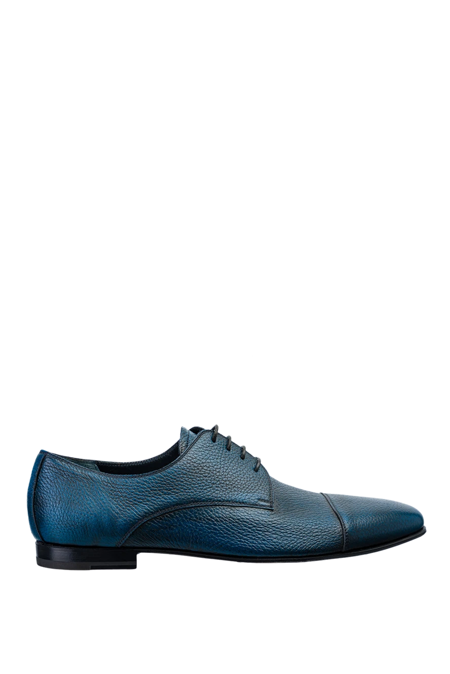 Barrett Blue leather men's shoes - Textured leather. 100% leather. Lace-up. Interior: Leather. Insole: Leather. Heel height: 2cm. Outsole: Other materials. Country of manufacture: Italy. Care: specialized cleaning - photo 1