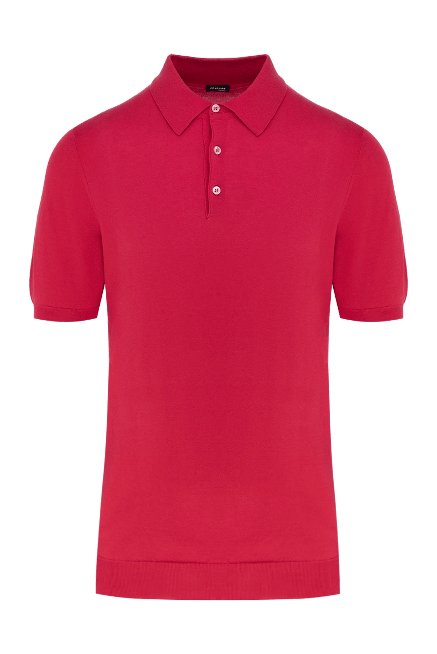 Kiton Cotton polo red for men - 100% cotton. Buttons. Country of manufacture: Italy. Care: specialized cleaning - photo 1