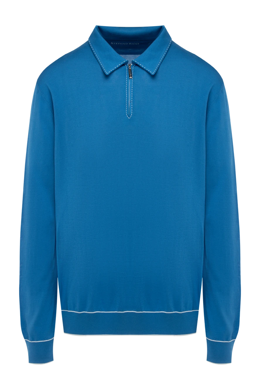 Stefano Ricci Поло з довгим рукавом з гладкого шовку з декоративним рядком - Контрастна смуга на манжетах. Довгий рукав. 100% шовк. Гудзики. Країна виробник: Італія. Догляд: спеціалізоване чищення - фото 1