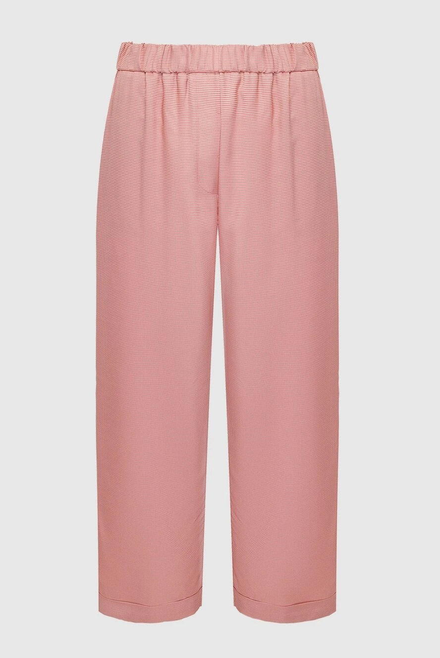 Peserico Pink viscose trousers for women - four pockets. 100% viscose. elastic belt. Country of manufacture: Italy. Care: specialized cleaning - photo 1