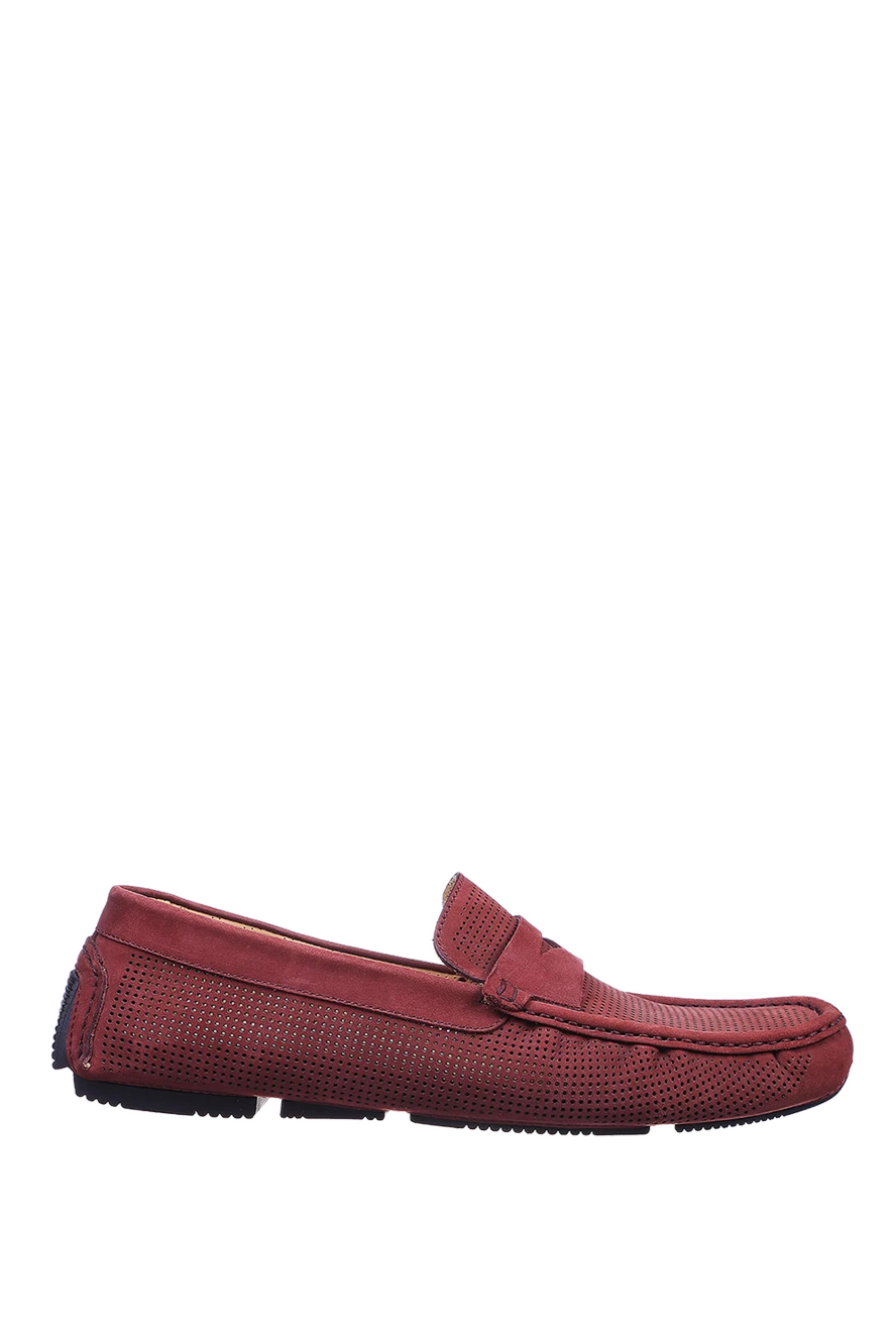 Cesare di Napoli Men's nubuck moccasins in burgundy - Leather buckle, perforation. 100% nubuck. Interior: Leather. Insole: Leather. Outsole: Other materials. Country of manufacture: Italy. Care: specialized cleaning - photo 1