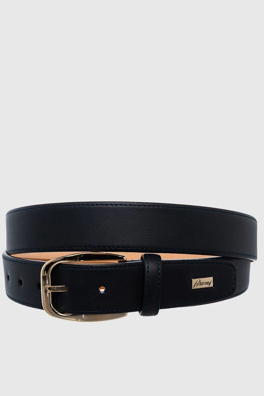 Brioni Black leather belt for men - 100% leather. Size: Width 4cm. Buckle. Country of manufacture: Italy. Care: specialized cleaning - photo 1