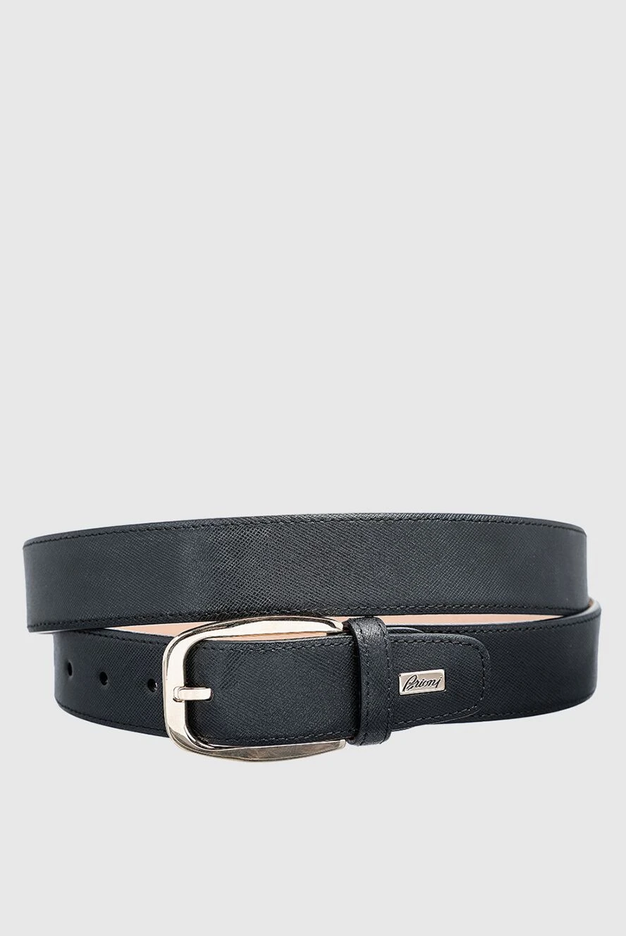 Brioni Black leather belt for men - 100% leather. Size: Width 4cm. Buckle. Country of manufacture: Italy. Care: specialized cleaning - photo 1