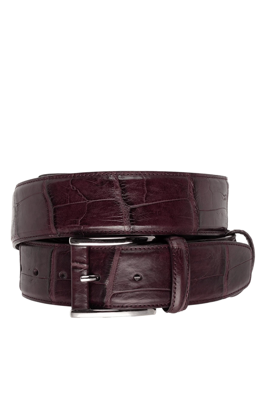 Tardini Purple crocodile leather belt for men - Textured leather. 100% crocodile leather. Size: Width 4cm. Buckle. Country of manufacture: Italy. Care: specialized cleaning - photo 1