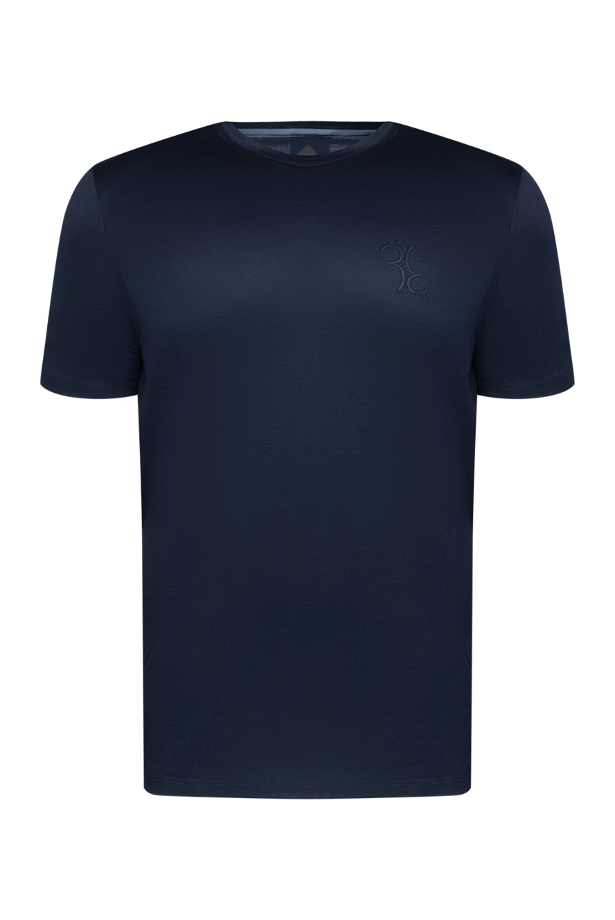 Billionaire Cotton T-shirt blue for men - logo print. 100% cotton. Country of manufacture: Italy. Care: specialized cleaning - photo 1