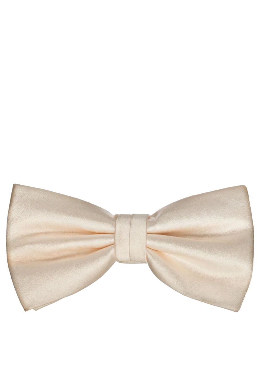 Canali White silk the bow tie for men - Button closure. 100% silk. Country of manufacture: Italy. Care: specialized cleaning - photo 1