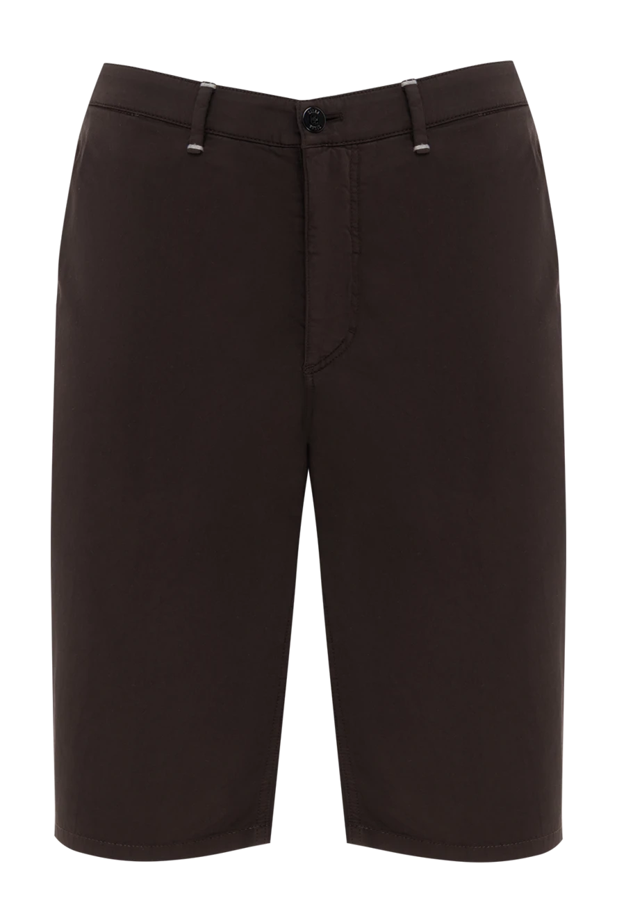 Zilli Brown cotton and silk shorts for men - 94% cotton, 4% silk, 2% elastane. Fastener: zipper, button. Three side pockets, two back pockets. Country of manufacture: Italy. Care: specialized cleaning - photo 1