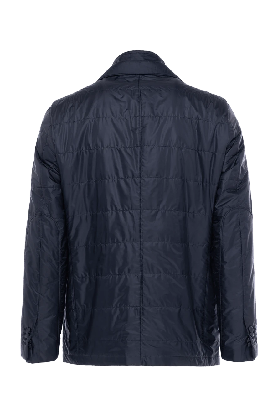 Corneliani men's blue blazer-style jacket with zipper and