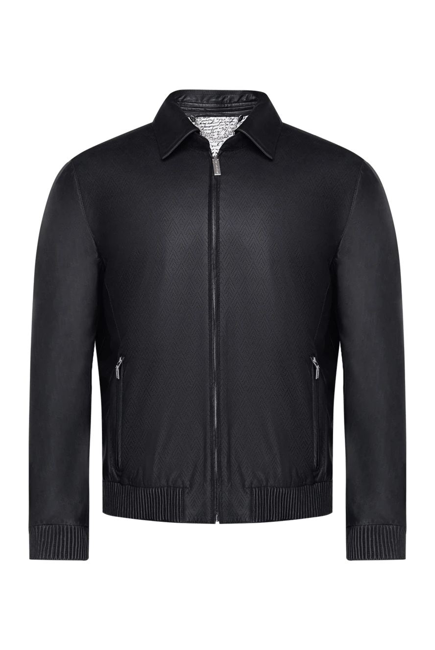 Hettabretz Black leather jacket for men - 100% leather. Closure: Zipper. Two side pockets. Country of manufacture: Italy. Care: specialized cleaning - photo 1