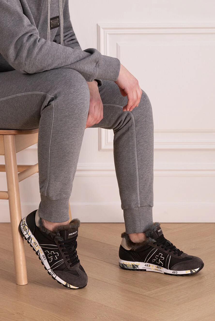 Premiata black leather sneakers for men 147349 — Men sneakers