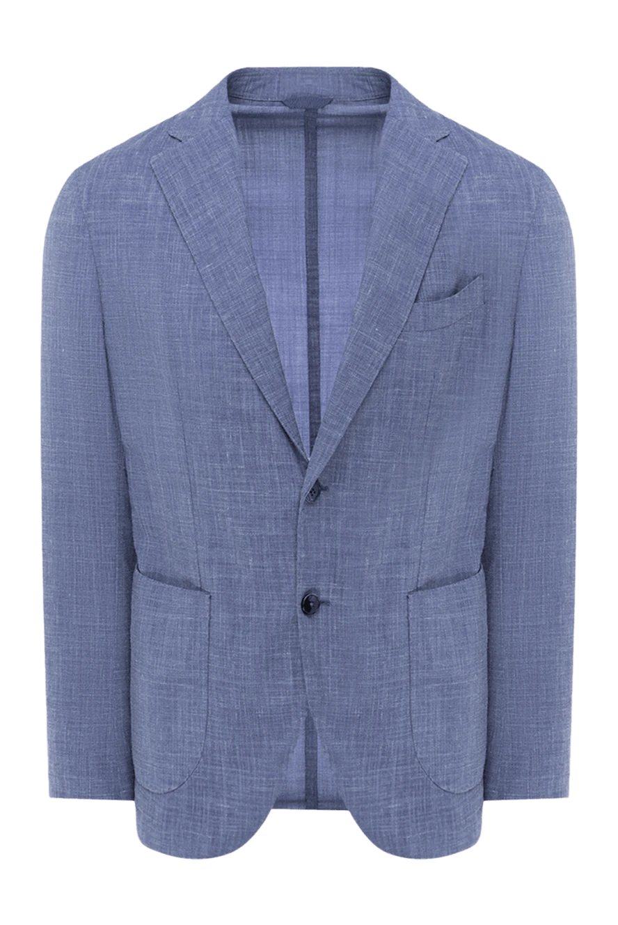 Lubiam Jacket purple for men - slot. 50% wool, 26% linen, 24% polyamide. two buttons. three internal, two side, chest pocket. Lining: 100% cupro. Country of manufacture: Italy. Care: specialized cleaning - photo 1