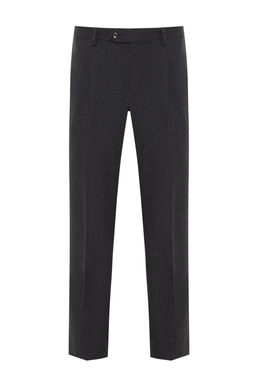 Lubiam Black soft wool trousers with classic fastening - 100% wool. Closure: button, zipper. two side pockets, two back pockets. Lining: lining parts 100% cotton. Country of manufacture: Italy. Care: specialized cleaning - photo 1