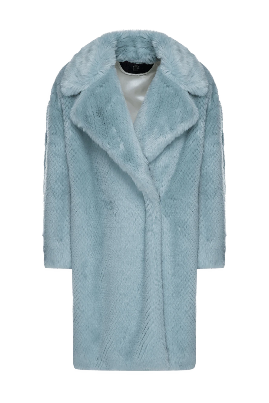 Il Cappottino Women's blue acrylic and polyester fur coat - 80% acrylic, 20% polyester. Closure: hooks. two pockets. Country of manufacture: Italy. Care: specialized cleaning - photo 1