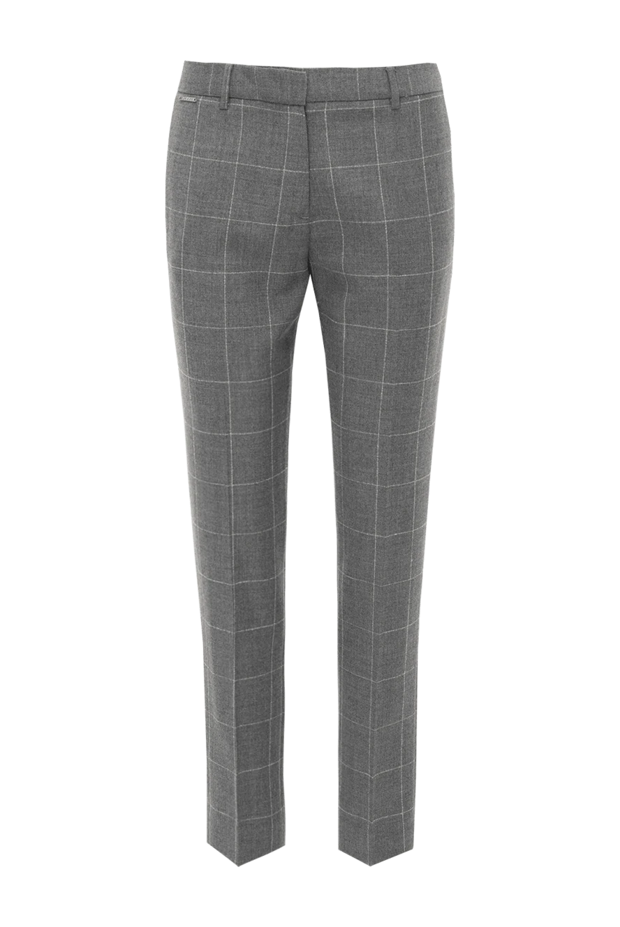 Biancalancia Women's cropped wool trousers in checkered pattern gray - checkered pattern. two back pockets. wool. zipper. Country of manufacture: Italy. Care: specialized cleaning - photo 1