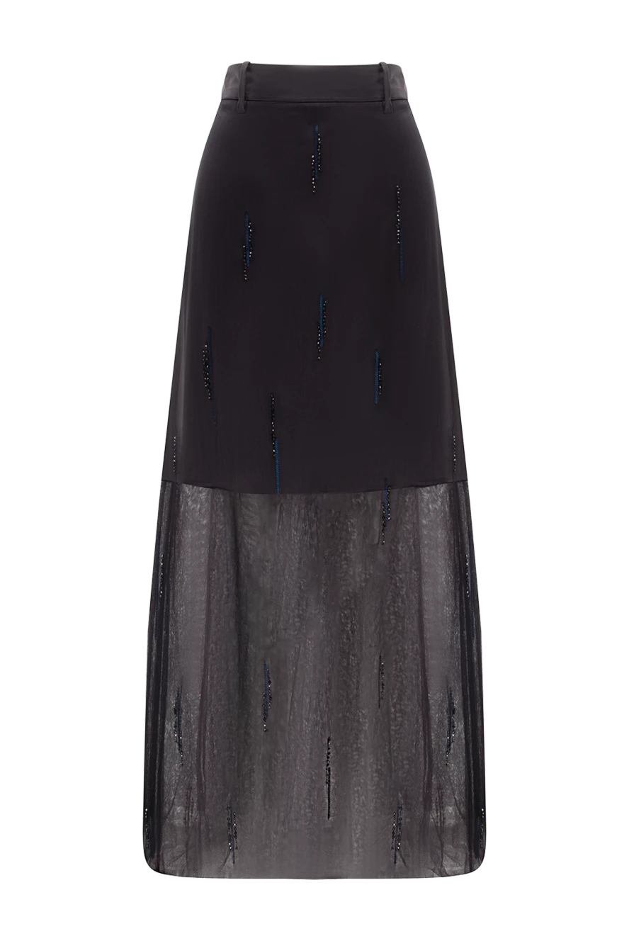 Brunello Cucinelli Юбка из шелка серая женская - паетки. 96% шелк, 4% эластан. молния. Страна производитель: Италия. Уход: специализированная чистка - фото 1