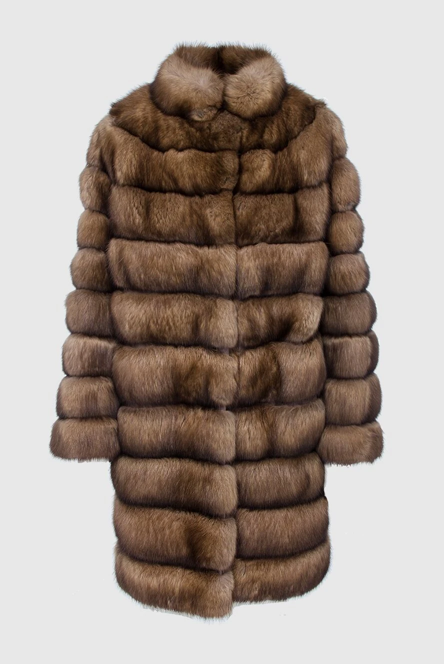 Fabio Gavazzi Women's brown sable fur coat - 100% natural sable fur. Closure: hooks. two side pockets. Country of manufacture: Italy. Care: specialized cleaning - photo 1