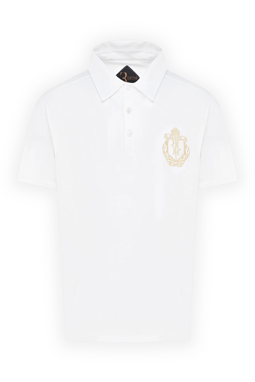 Billionaire Cotton polo white for men - Brand logo embroidery. 100% cotton. Buttons. Country of manufacture: Italy. Care: specialized cleaning - photo 1