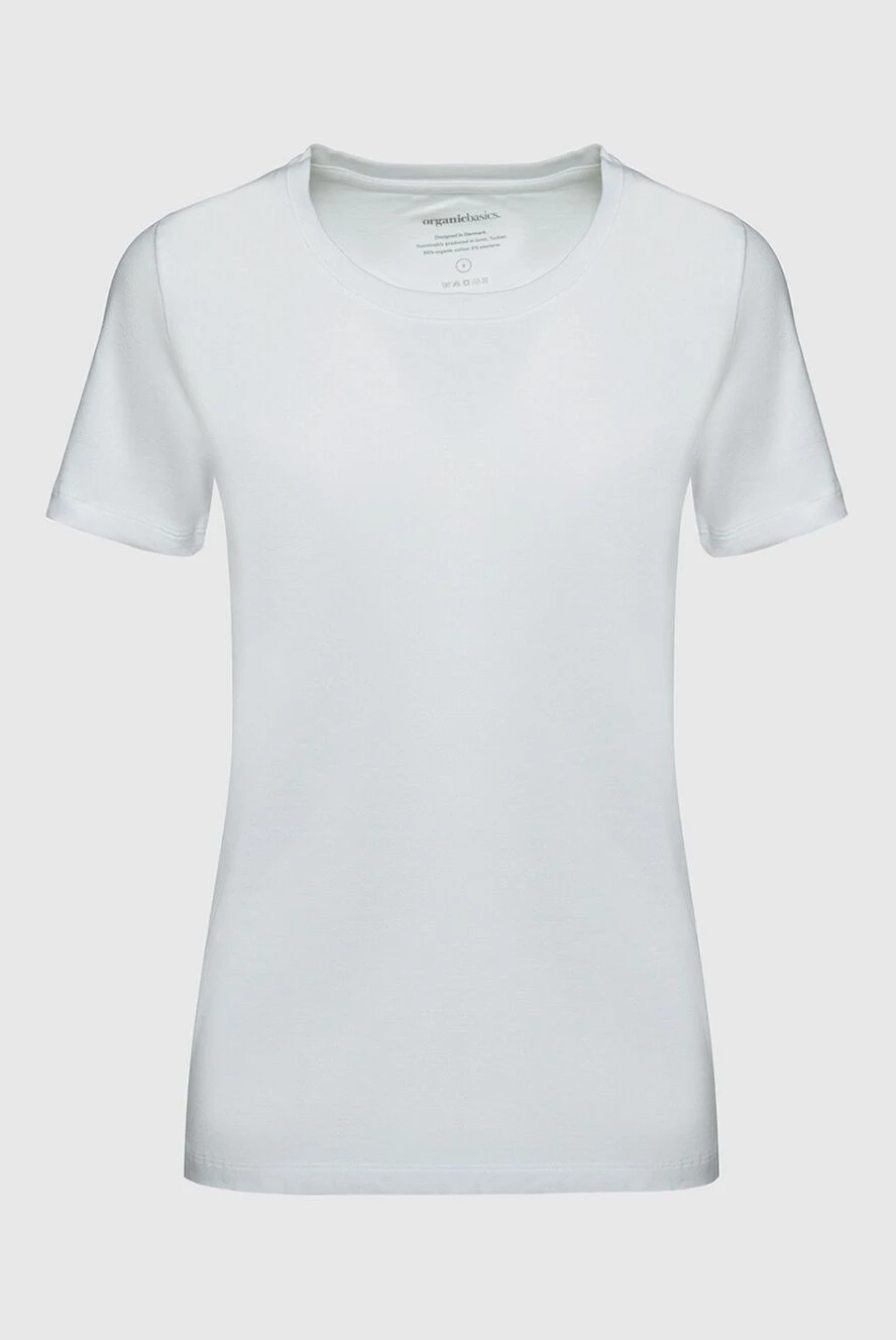 Organic Basics Women's basic white fitted T-shirt - 95% cotton, 5% elastane. Country of manufacture: Italy. Care: specialized cleaning - photo 1