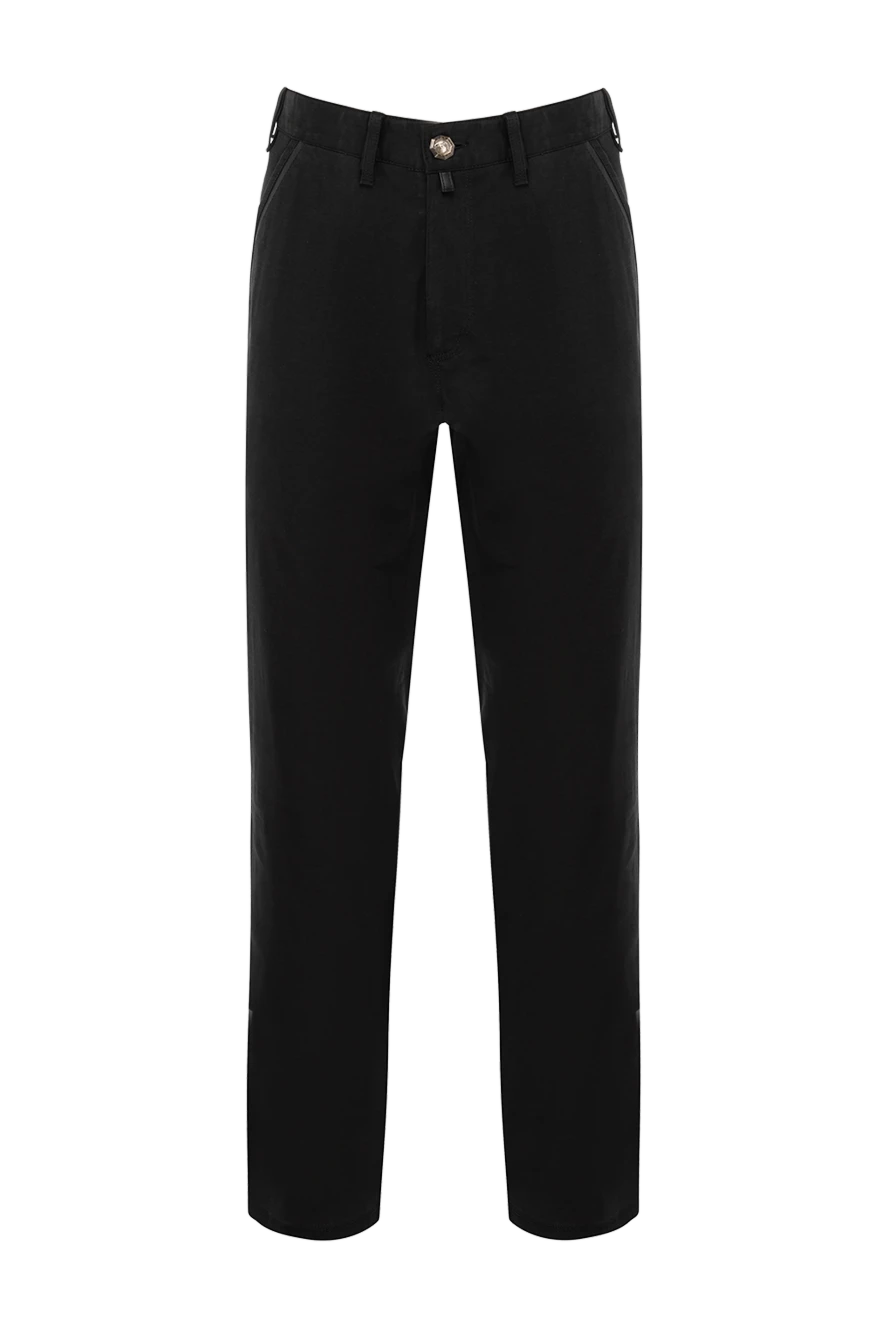 Stefano Ricci Мужские серые брюки с контрастными вставками карманов - 86% хлопок, 11% шелк, 4% эластан. пуговица, молния. два передних кармана, два задних кармана. Страна производитель: Италия. Уход: специализированная чистка - фото 1