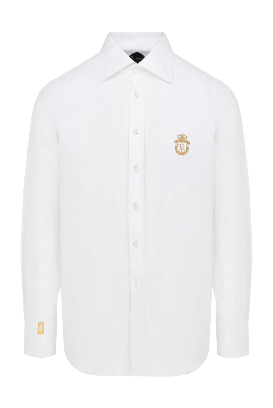 Billionaire White cotton and elastane shirt for men - 97% cotton, 3% elastane. Closure: buttons. Country of manufacture: Italy. Care: specialized cleaning - photo 1