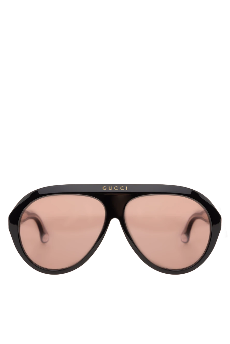 Gucci Brown men's metal and plastic sunglasses for sun protection - logo on the Frame. UV protection, scratch protection, case included. plastic, metal. Country of manufacture: Italy. Care: specialized cleaning - photo 1