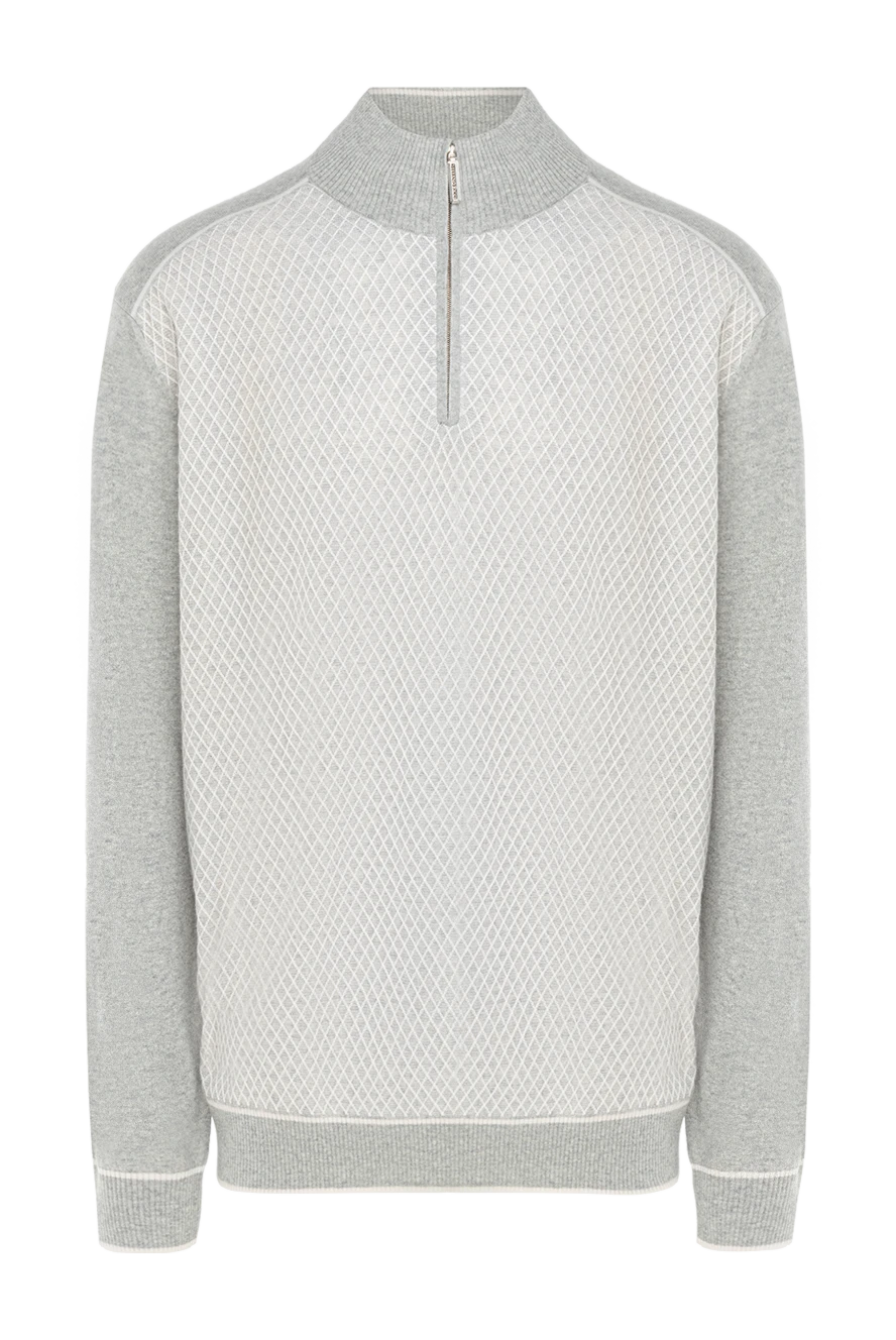 Stefano Ricci Тройер з кашеміру та шовку з коміром на блискавці - Контрастні вставки. 90% кашемір, 10% шовк. Блискавка. Країна виробник: Італія. Догляд: спеціалізоване чищення - фото 1