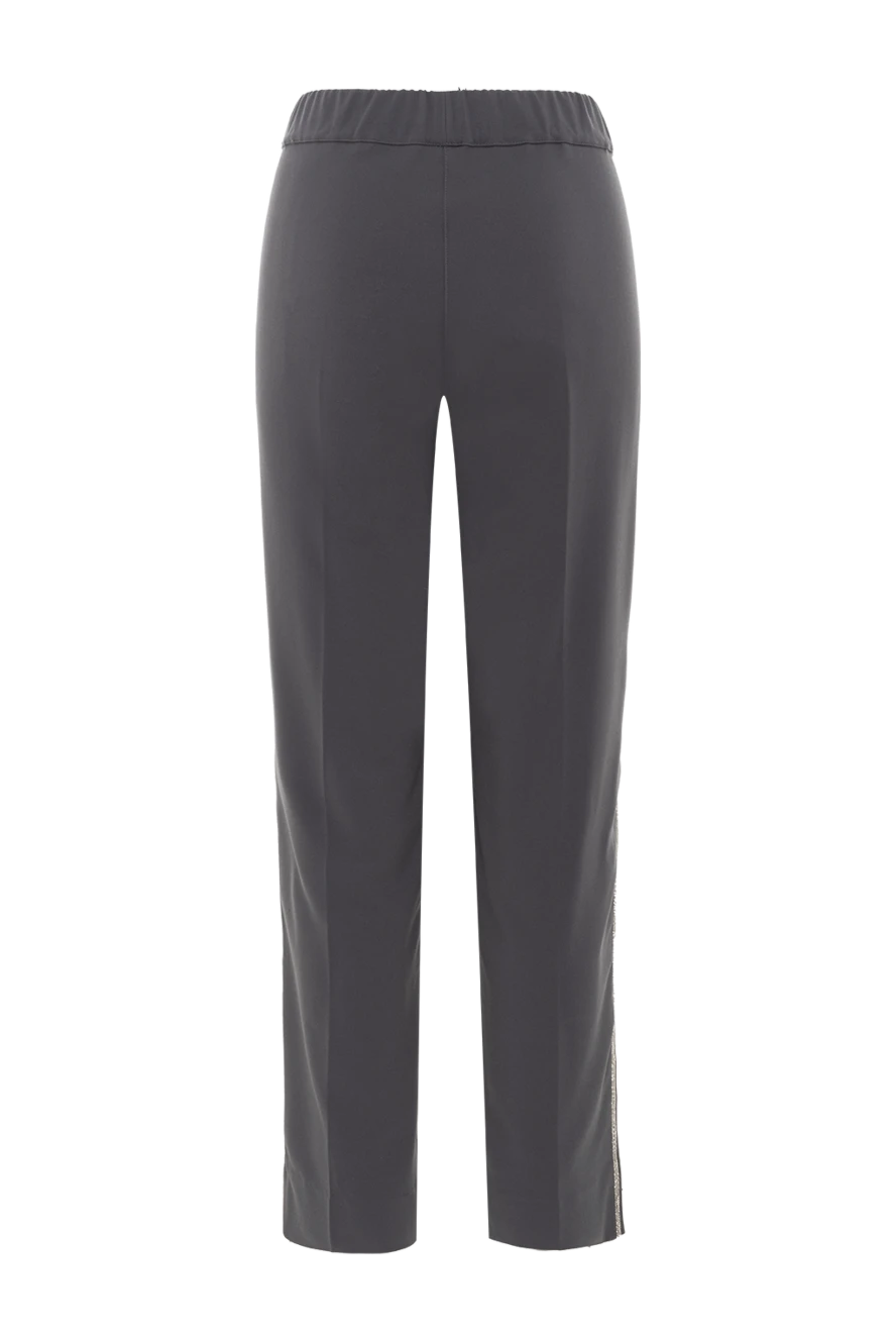 D.Exterior Women's grey elastic waist trousers - polyester, elastane. two side pockets. zipper. Country of manufacture: Italy. Care: specialized cleaning - photo 1